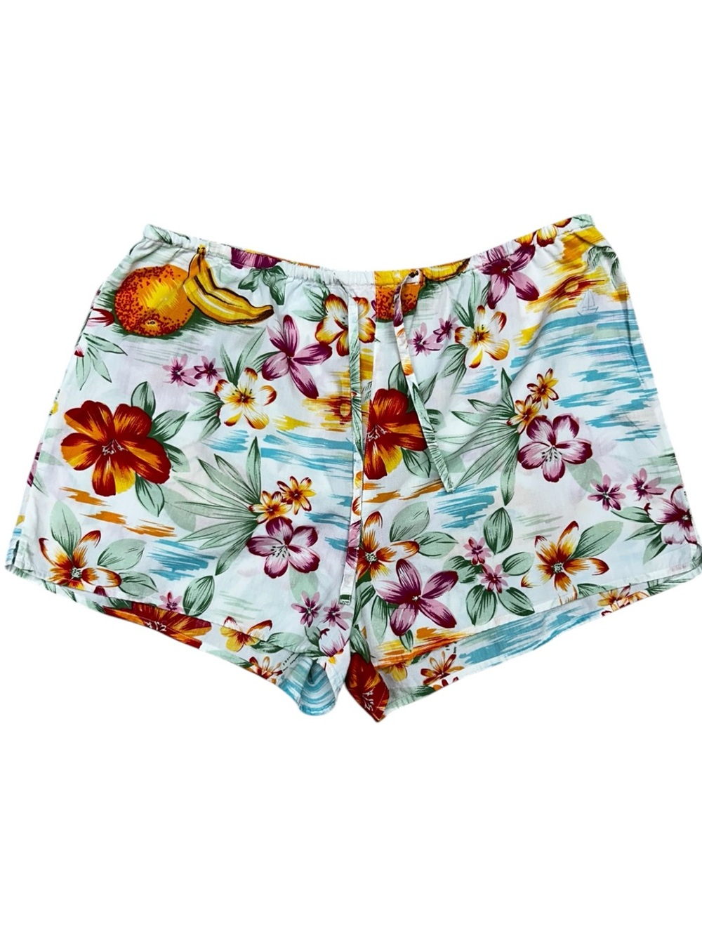 PJ Salvage Tropical Fruit Floral Cotton Lounge Pajama Shorts Large, Cotton